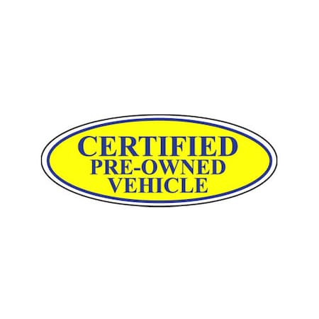 Certified Oval Signs - Blue & Yellow Pk